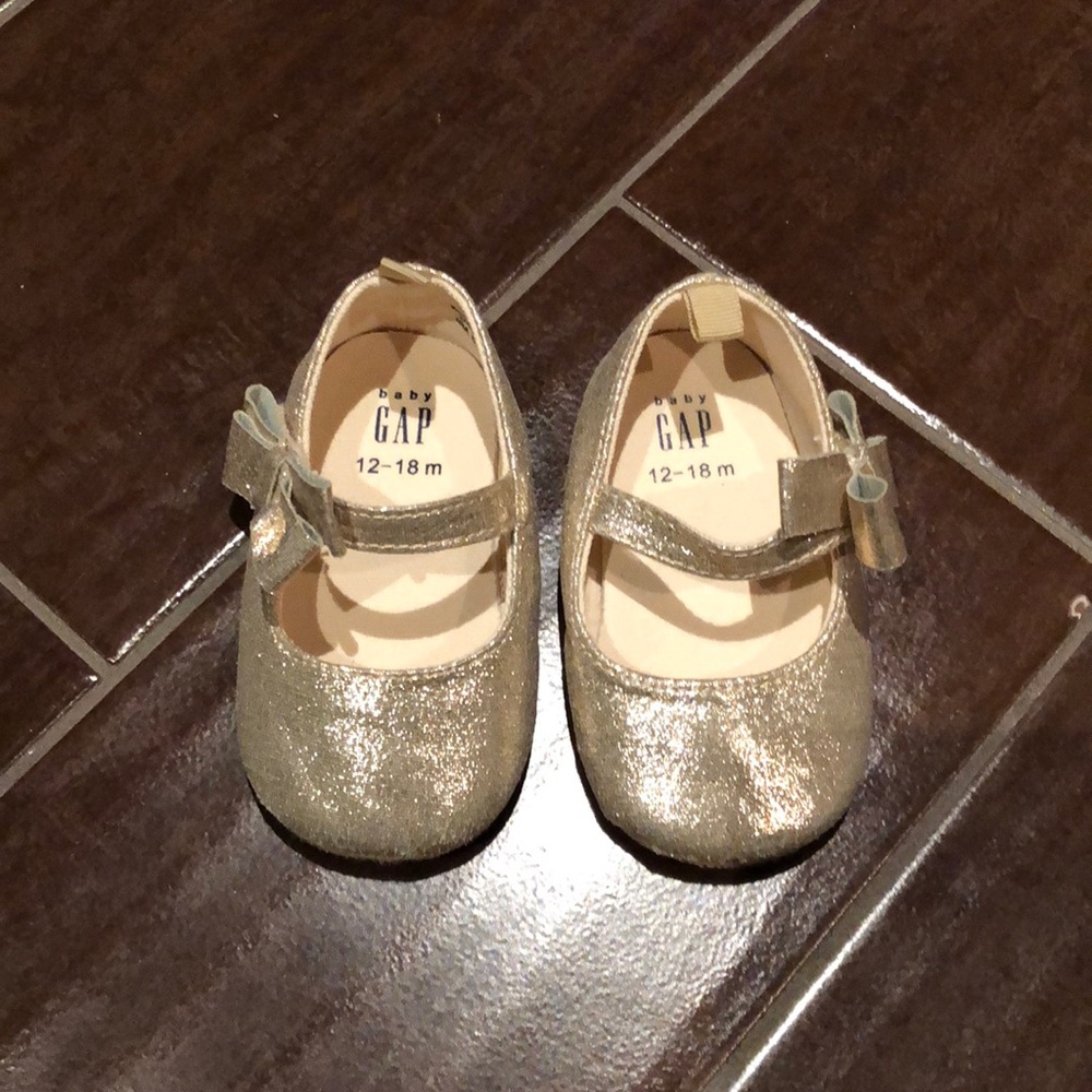 Baby gap gold shoes